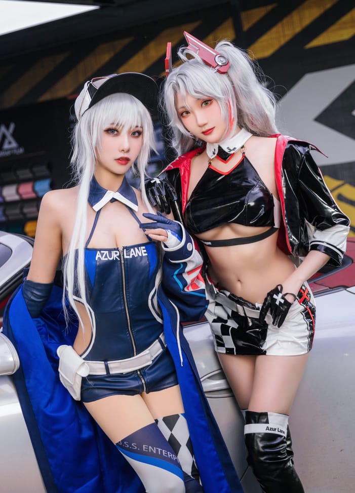 Momoko葵葵 NO.033 &amp;瓜希酱 碧蓝航线 欧根&amp;企业 赛车女郎 [58P-277M]