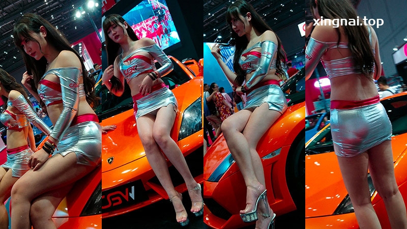 [展会]跑车引擎盖上的超短裙靓模2分11