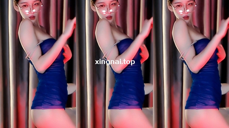 [主播]网易CC直播安扬学姐定制蓝色包臀裙丁字舞蹈