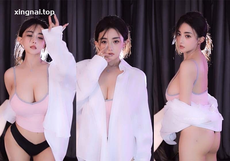 [主播]虎牙直播古阿扎粉色背心皮衣吊带定制热舞[4V/3.94G]