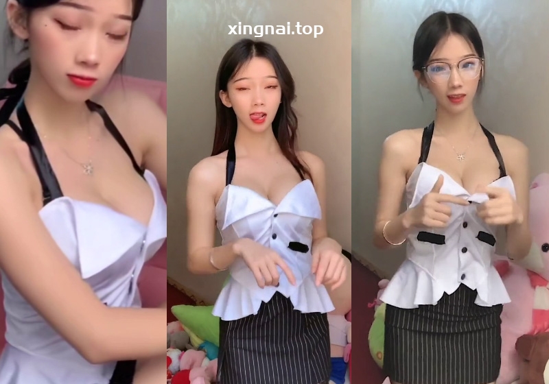 [小姐姐]快手小霜霜白色开胸制服抖胸视频