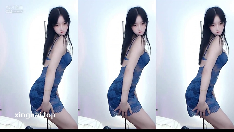 [主播] 虎牙主播娜娜子小号艺术蓝色透明吊带