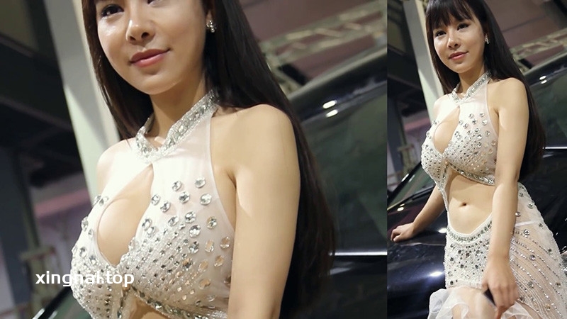 [展会]武漢車展白裙性感车模