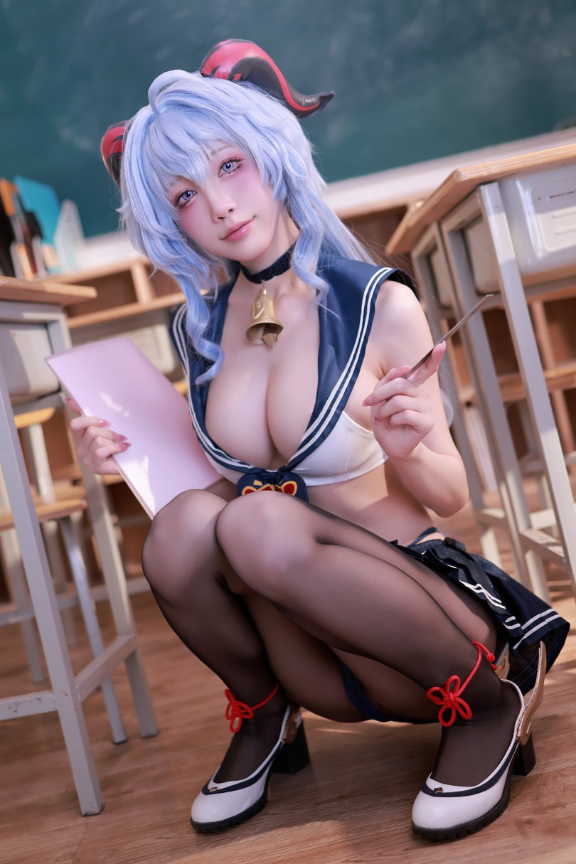 水淼aqua NO.216 2月补偿赠品 甘雨水手服 [50P-73MB]