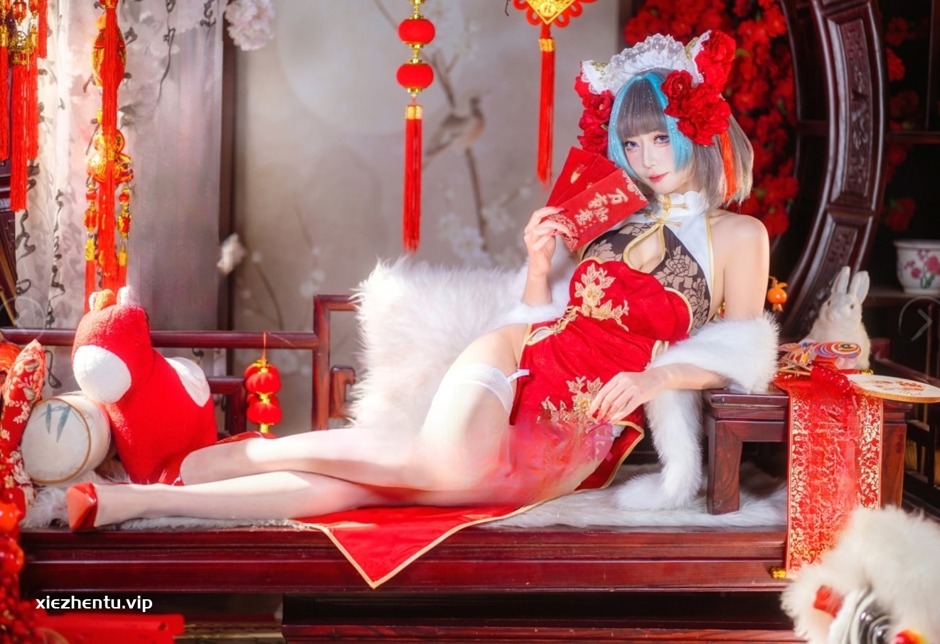 Money冷冷 – 柴郡新年旗袍 [61P-470MB]